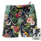Beach Short / Adults / S Hockey Tropical Flower Custom Photo - Beach Short - Owls Matrix LTD