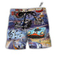 Beach Short / Adults / S Racing And Drum Lover Music And Car - Beach Short - Owls Matrix LTD