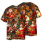T-shirt / S Christmas Funny Santa Claus Gift Xmas Is Coming Art Style - Pajamas Short Sleeve - Owls Matrix LTD