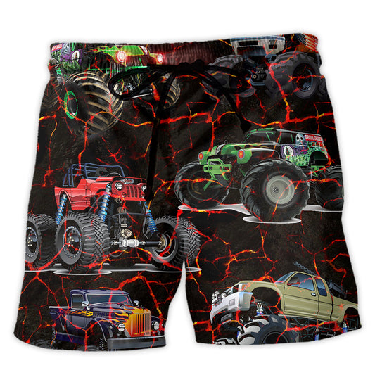 Monster Truck Lava Graphic – Beach Short