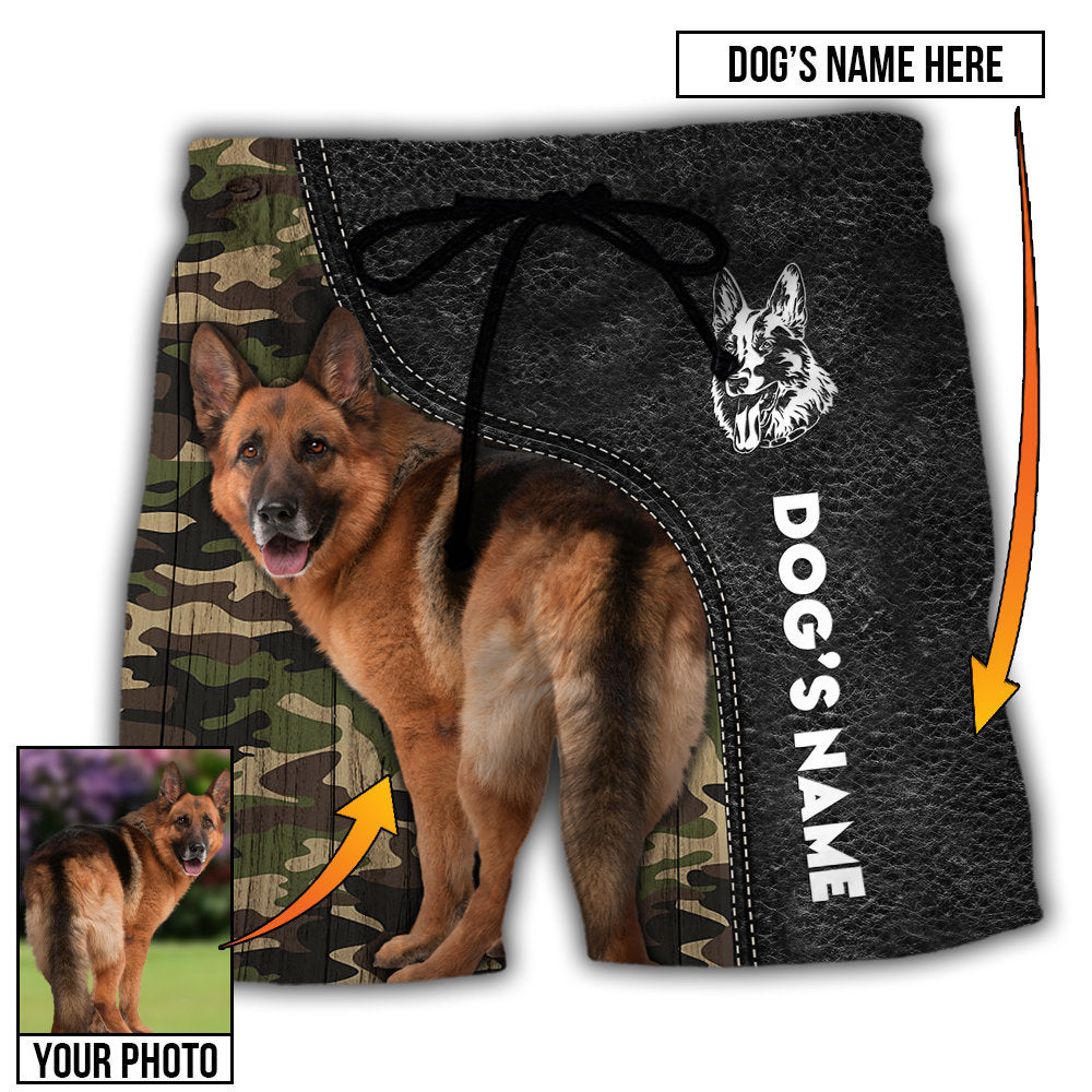 Camouflage / Adults / S German Shepherd My Lovely Dog Custom Photo Personalized - Beach Short - Owls Matrix LTD
