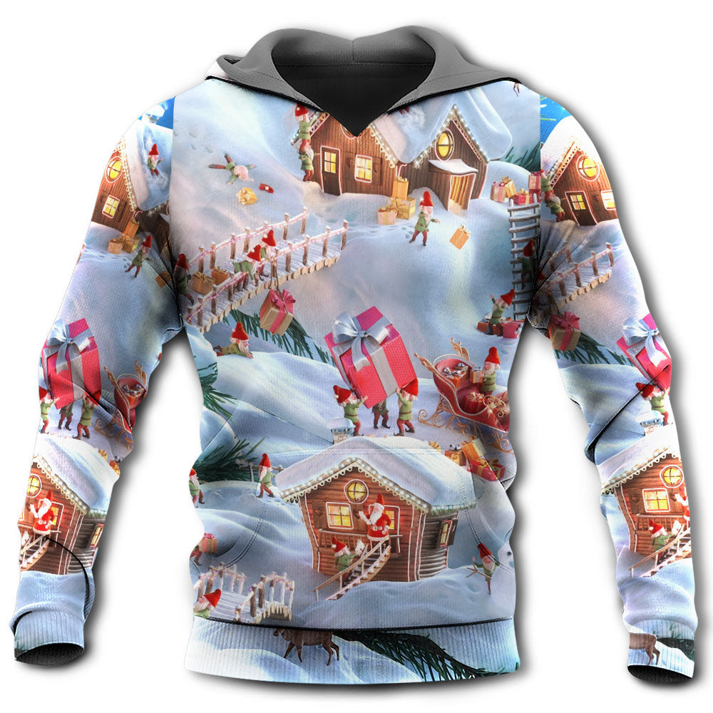 Christmas Santa And Gnome Merry Xmas - Hoodie