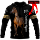 Arabian Horse Custom Name Art – 3D Hoodie