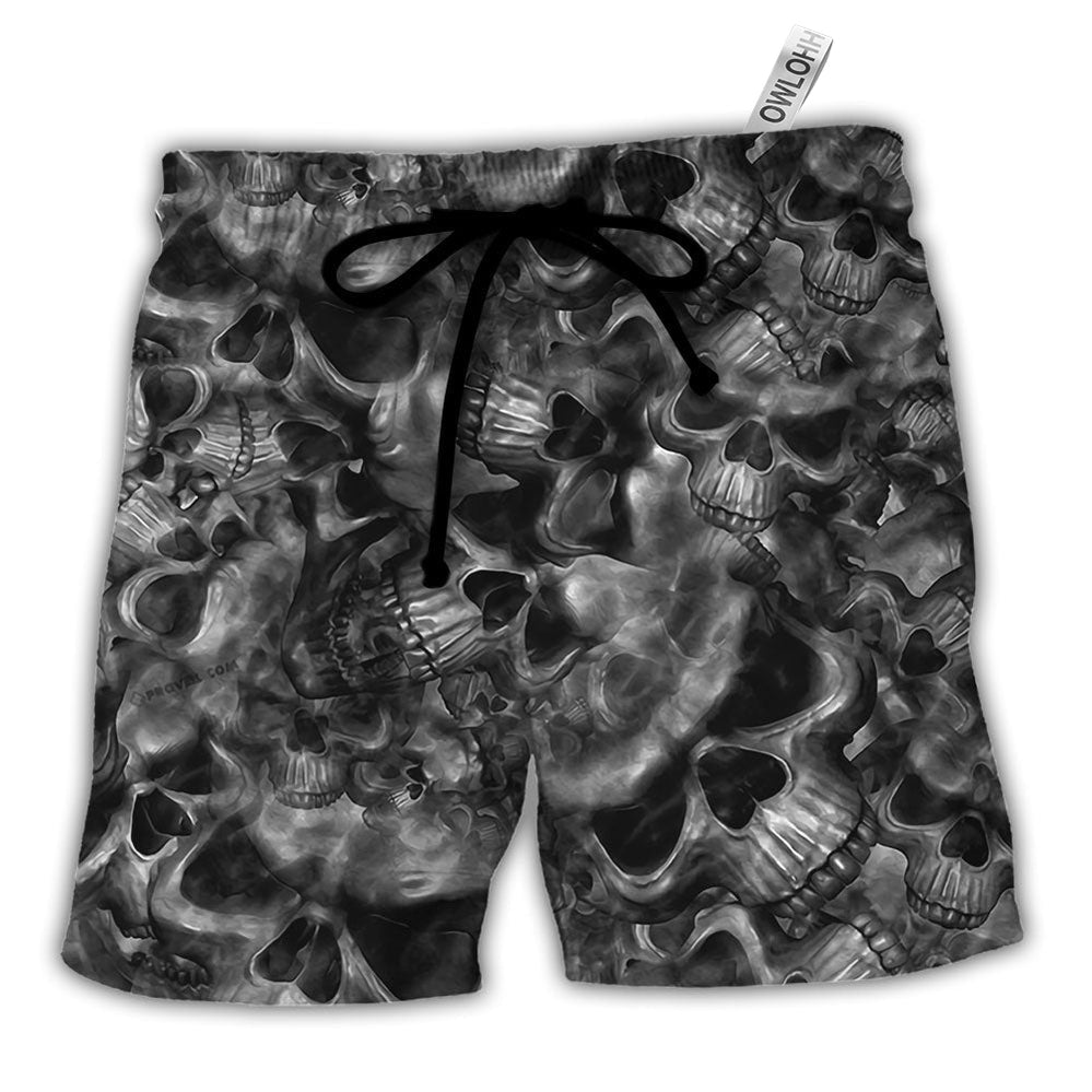 Beach Short / Adults / S Skull Life's True Face Is The Skull - Beach Short - Owls Matrix LTD