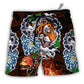 Beach Short / Adults / S Pitbull Dog I Like Dogs And Tigers - Beach Short - Owls Matrix LTD