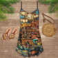 Skull Pirate Treasure Hunt – Women's Summer Sleeveless V-Neck Camisole Dress