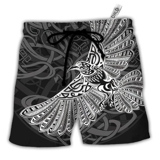Viking Raven Valhalla Norse - Beach Short - Owls Matrix LTD