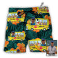 Beach Short / Adults / S School Bus Driver Tropical Custom Photo - Beach Short - Owls Matrix LTD