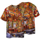 T-shirt / S Christmas Santa And Happiness - Pajamas Short Sleeve - Owls Matrix LTD