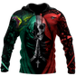 Mexican Aztec Skull Art - 3D Zip Hoodie