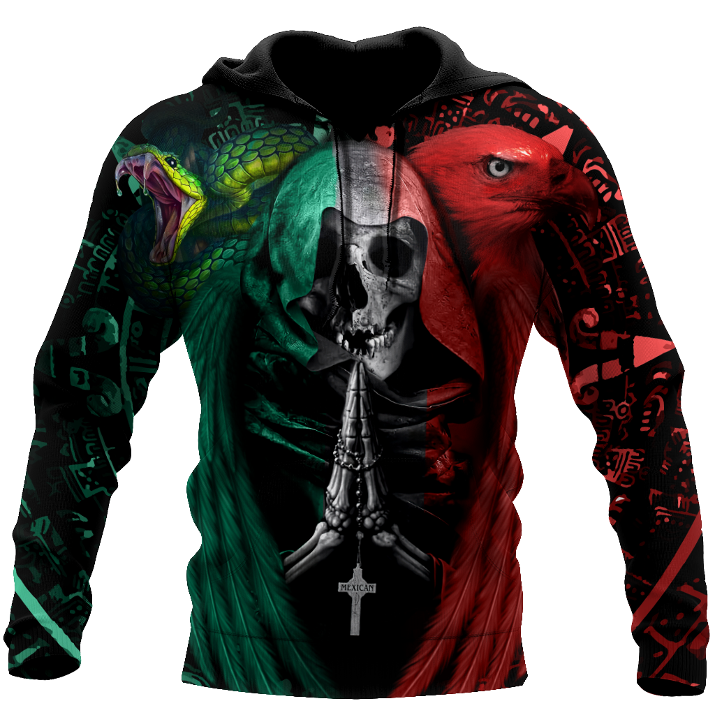 Mexican Aztec Skull Art - 3D Zip Hoodie