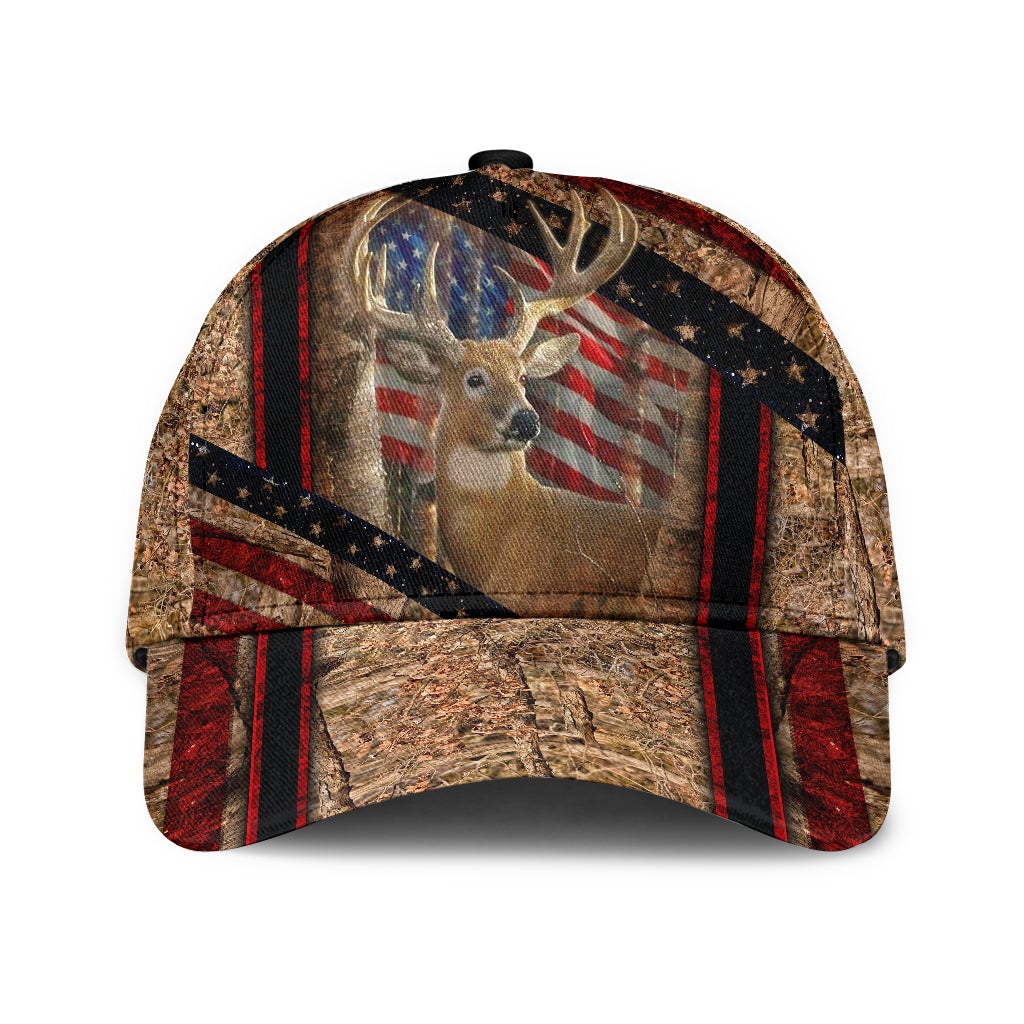 Hunting Deer American Flag – Classic Cap