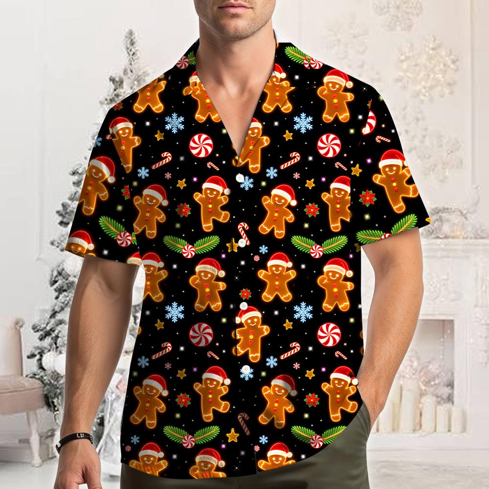 Gingerbread Candy Cane Peppermint Christmas Holiday – Hawaiian Shirt