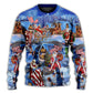 American Patriotic Santa Christmas – Sweater - Ugly Christmas Sweater