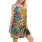 Hippie Van Sunflower Peace – Women's Summer Sleeveless V-Neck Camisole Dress