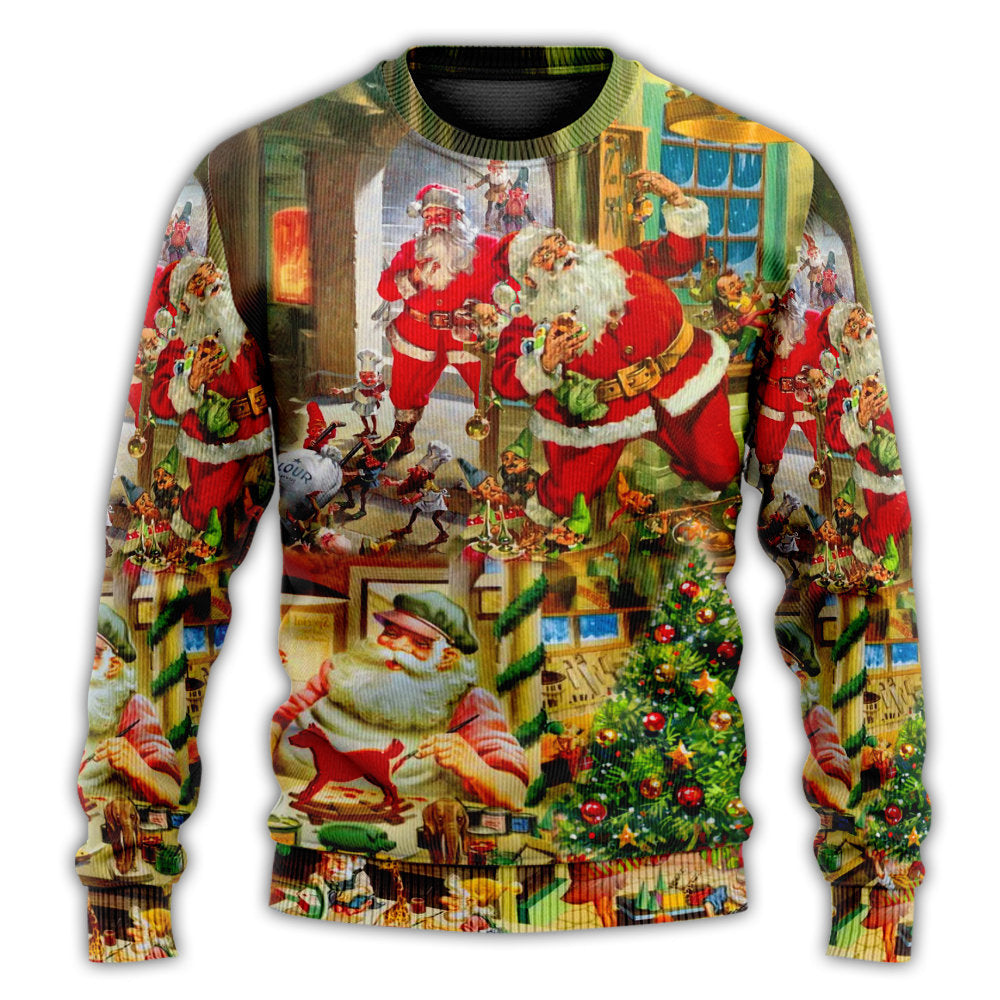 Christmas Santa Toy Workshop – Sweater - Ugly Christmas Sweater