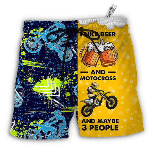 Beach Short / Adults / S Beer I Like Beer And Motocross - Beach Short - Owls Matrix LTD