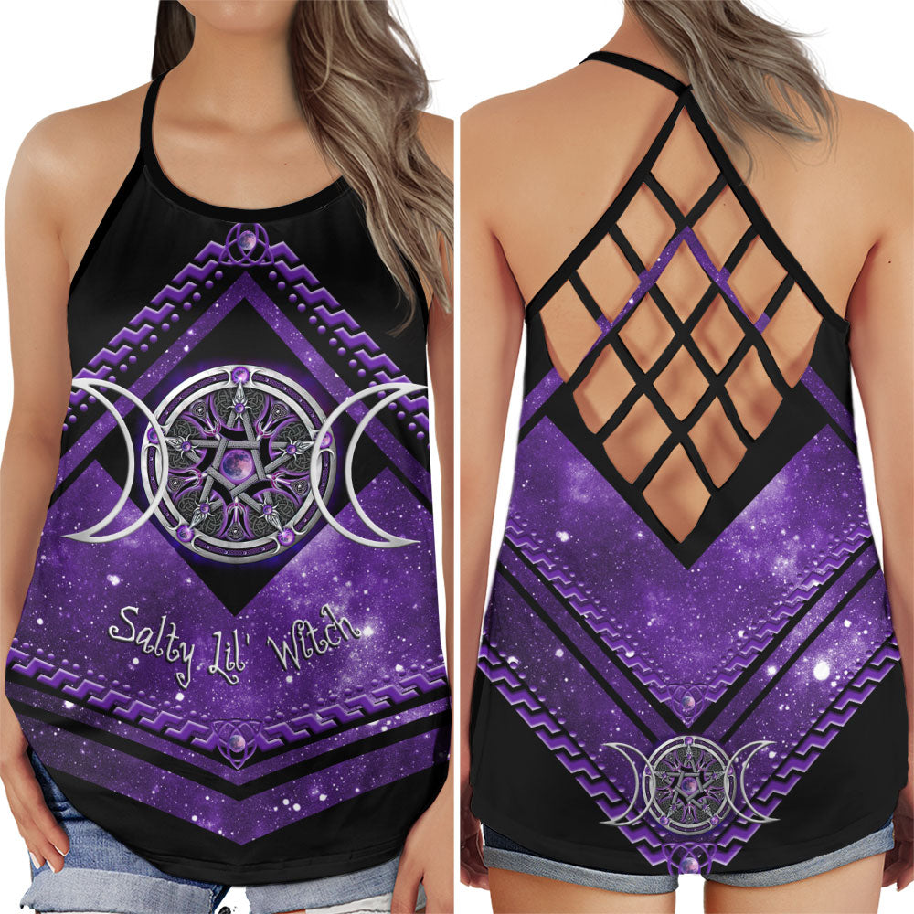 Purple Triple Moon Witch Vibes - Hollow Tank Top
