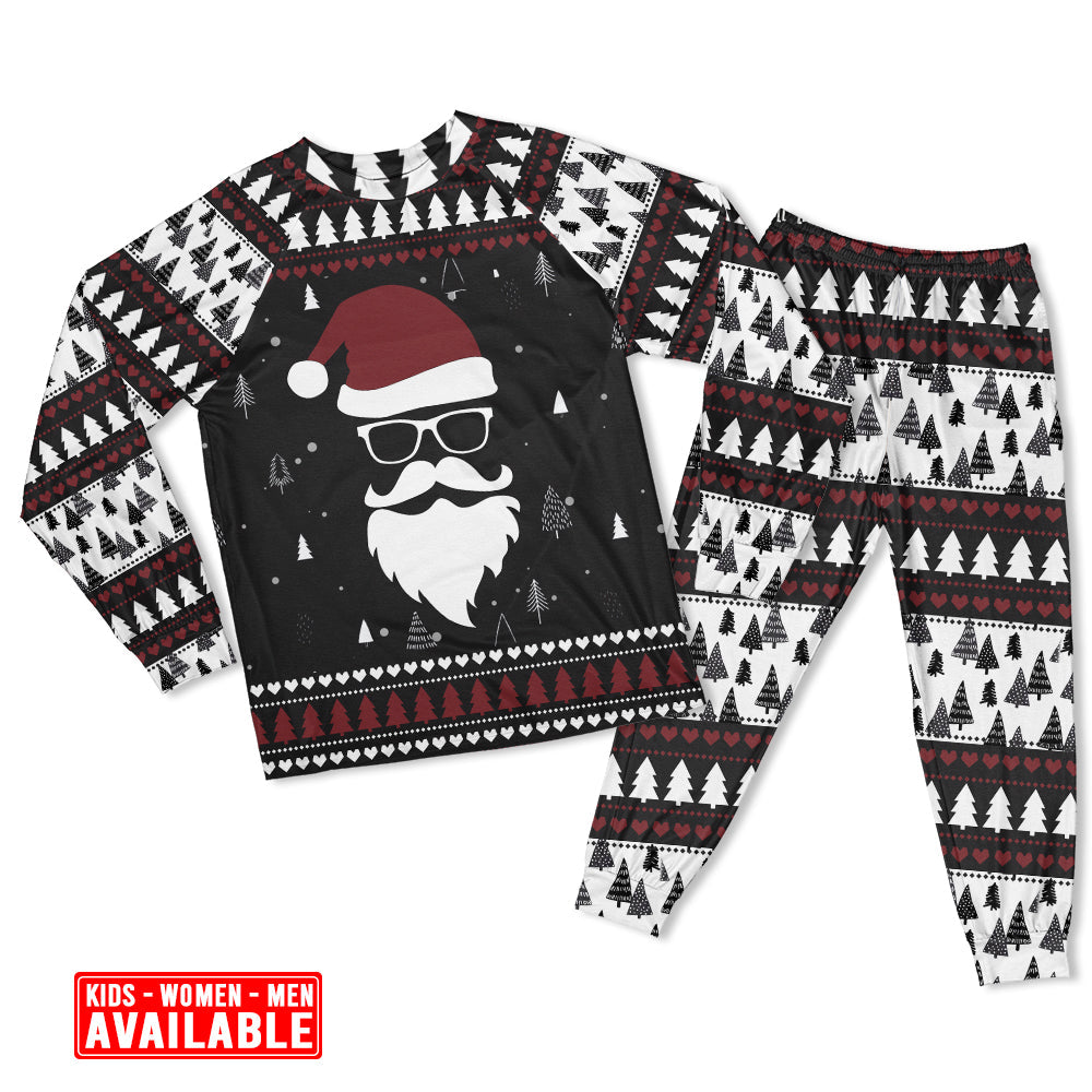 Women / S Christmas Up On The Rooftop Click Click Click Santa Claus - Pajamas Long Sleeve - Owls Matrix LTD