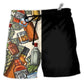 Beach Short / Adults / S Wine Hunting I Like Bourbon - Beach Short - Owls Matrix LTD