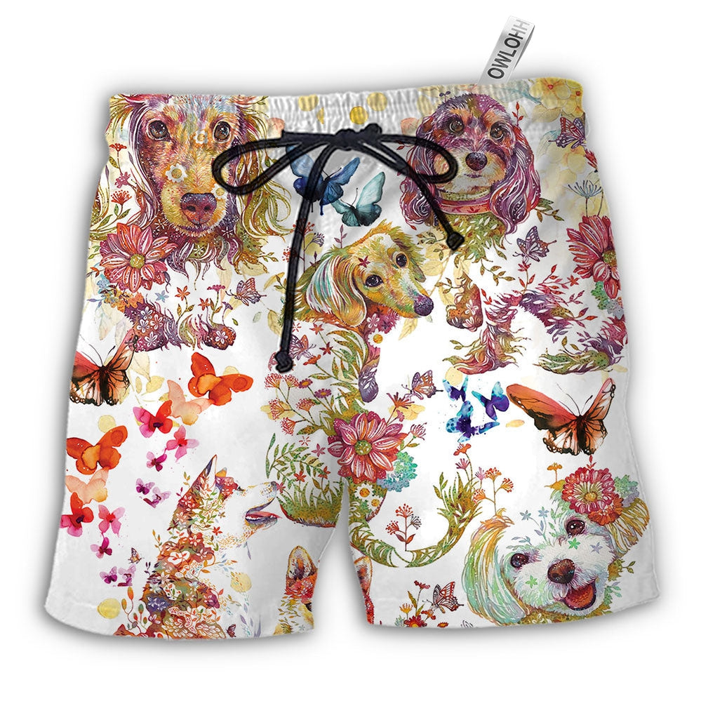 Beach Short / Adults / S Dog I Like Dogs And Butterflies - Beach Short - Owls Matrix LTD