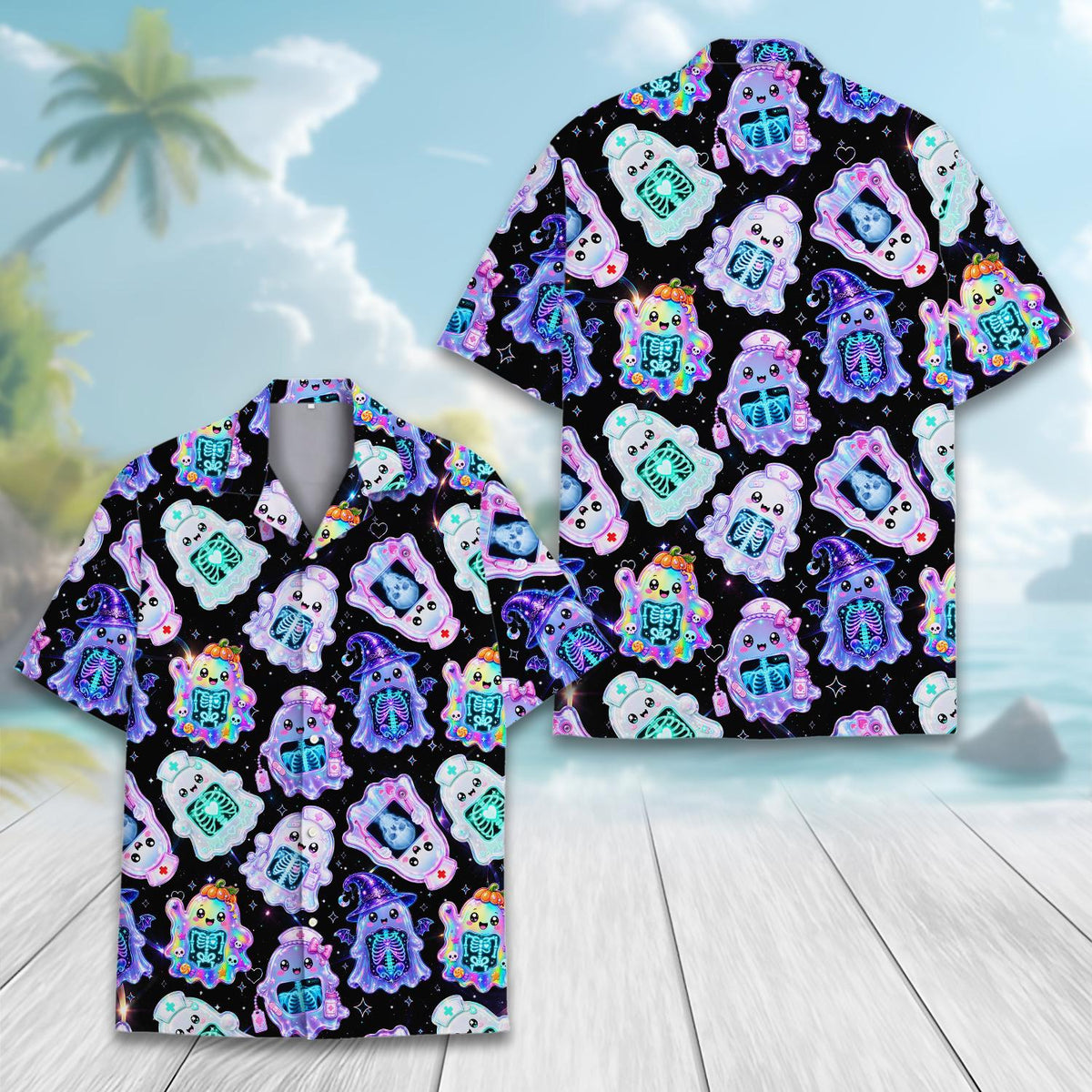 Halloween Medical X-Ray Ghost Nurse Spooky – Hawaiian Shirt
