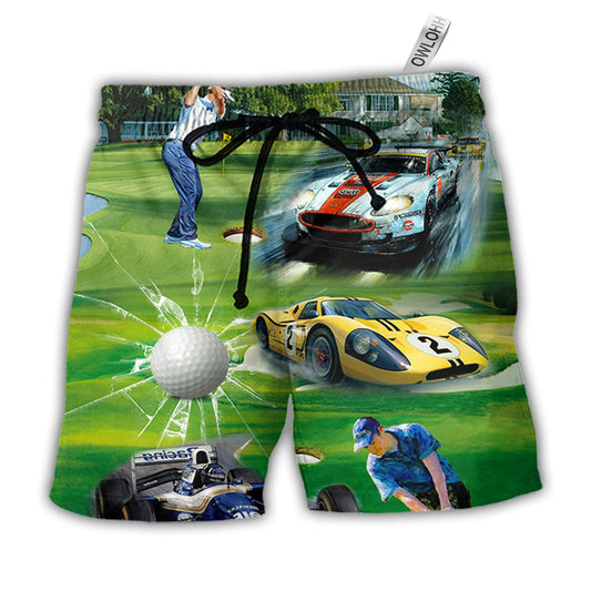Beach Short / Adults / S Racing And Golf Lover - Beach Short - Owls Matrix LTD