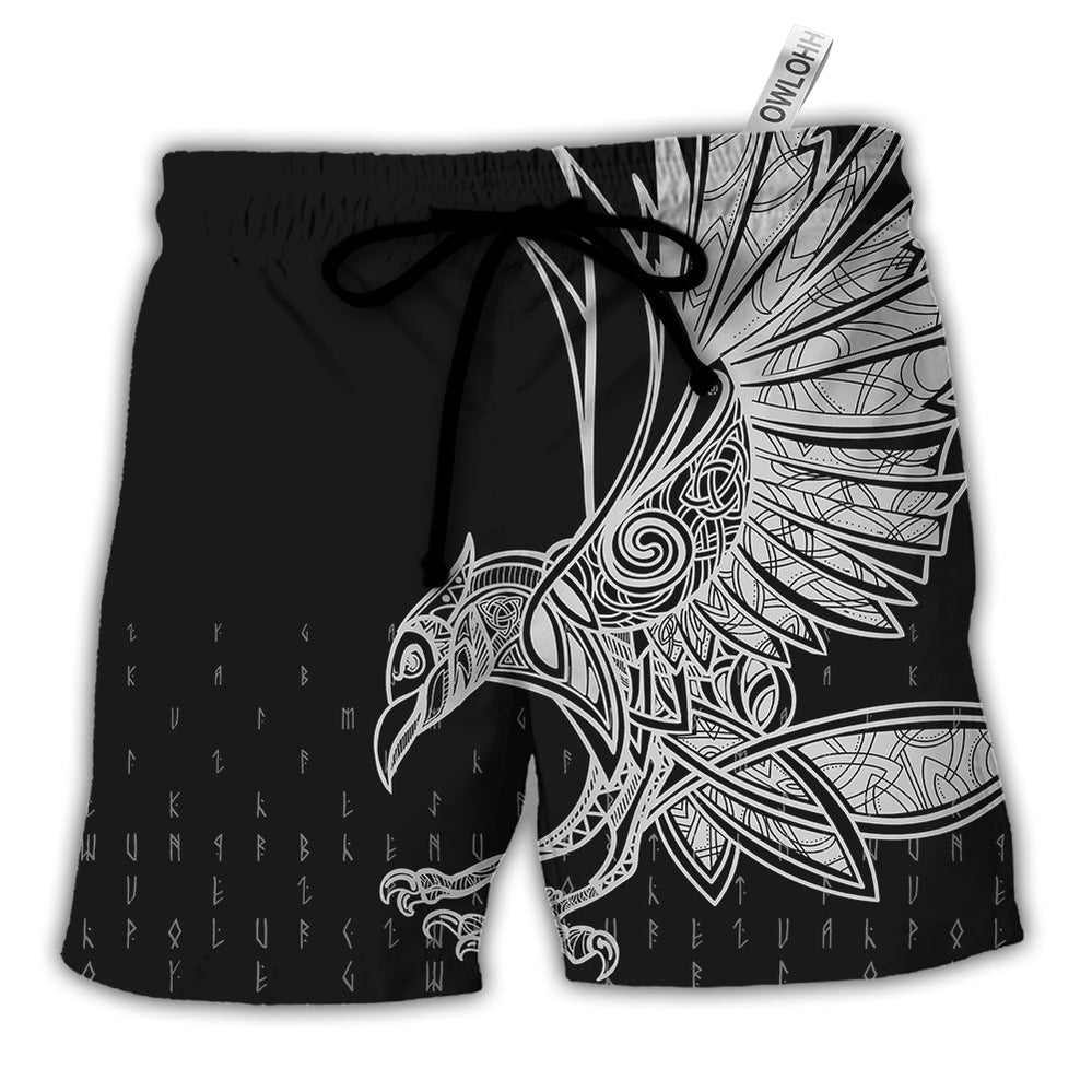 Beach Short / Adults / S Viking Raven Odin Victory - Beach Short - Owls Matrix LTD