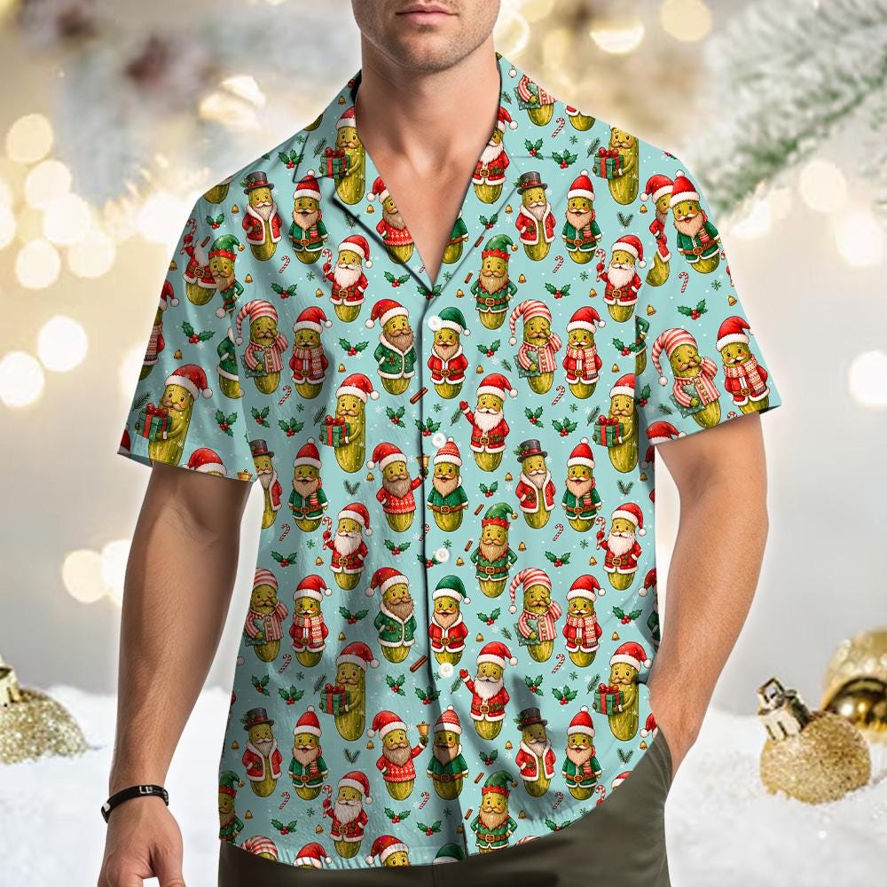 Santa Pickle Funny Christmas Holiday – Hawaiian Shirt