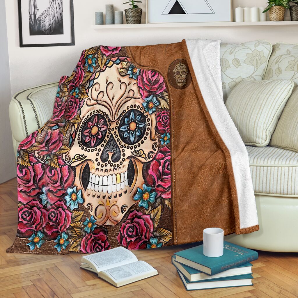 Skull Lovers Beautiful Rose Flannel Blanket For Soft Bed Couch And Home Comfort