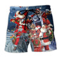 Christmas Santa Motorcycle Humor – Beach Short