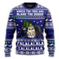 Cat Wrecks Tree Meowy Christmas Style – Sweater - Ugly Christmas Sweater