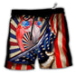Beach Short / Adults / S Flamingo Independence Day - Beach Short - Owls Matrix LTD
