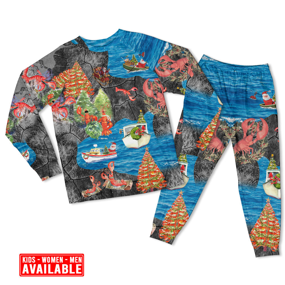 Women / S Christmas You Are My Lobster - Pajamas Long Sleeve - Owls Matrix LTD
