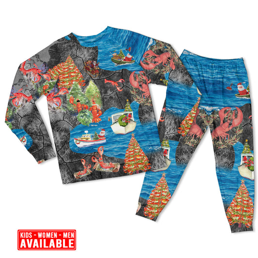 Women / S Christmas You Are My Lobster - Pajamas Long Sleeve - Owls Matrix LTD
