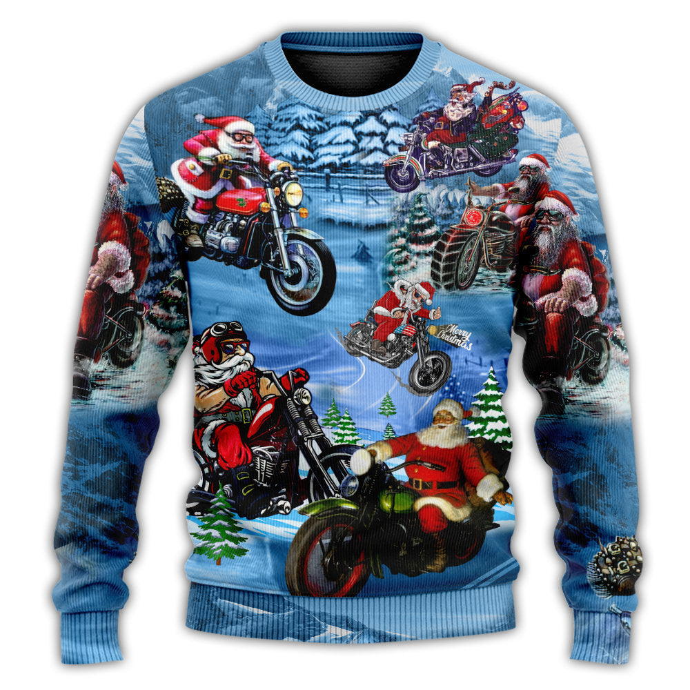 Christmas Driving With Santa Claus – Sweater - Ugly Christmas Sweater