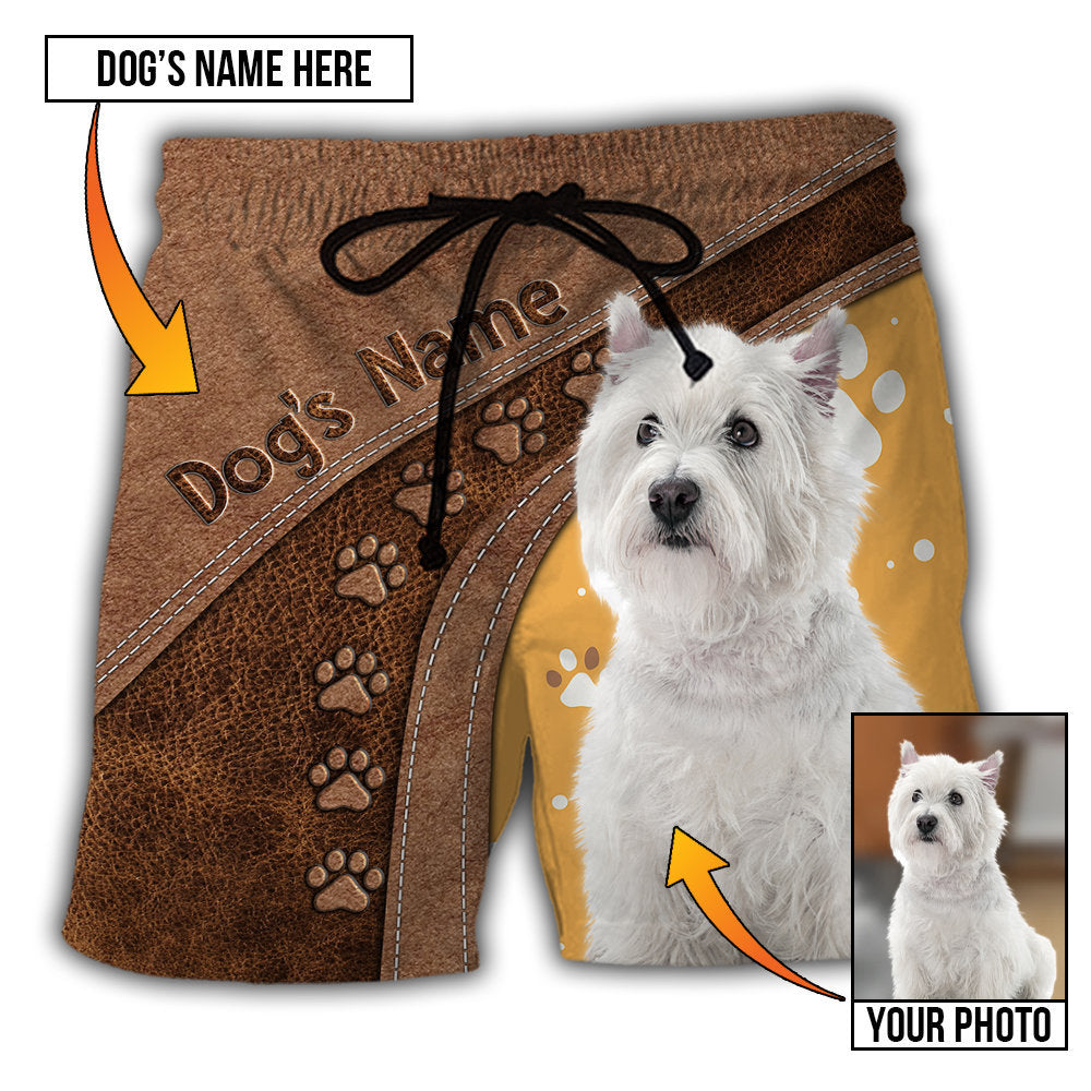 Westie Collie / Adults / S Dog My Lovely Dog Custom Photo Personalized - Beach Short - Owls Matrix LTD