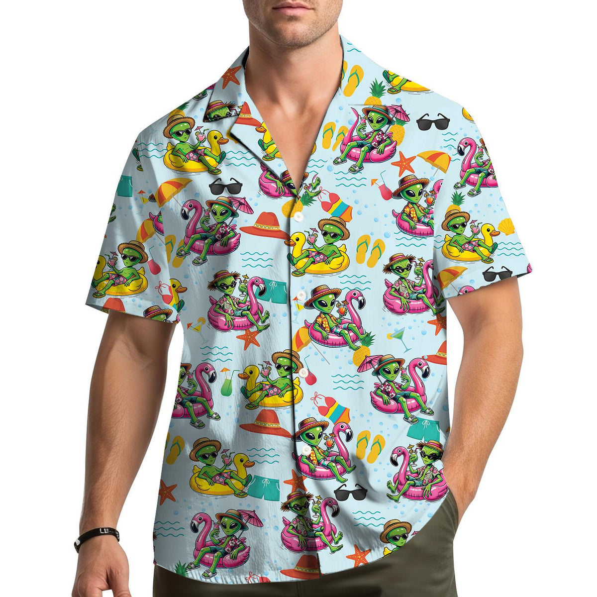Tropical Surfing Alien Summer Beach Vacation – Hawaiian Shirt