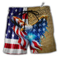 Beach Short / Adults / S Eagle Cross One Nation Under God - Beach Short - Owls Matrix LTD