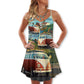 Hippie Van Beach Life – Women's Summer Sleeveless V-Neck Camisole Dress
