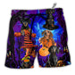 Beach Short / Adults / S Halloween - Dachshund Never Mind The Witch - Beach Short - Owls Matrix LTD