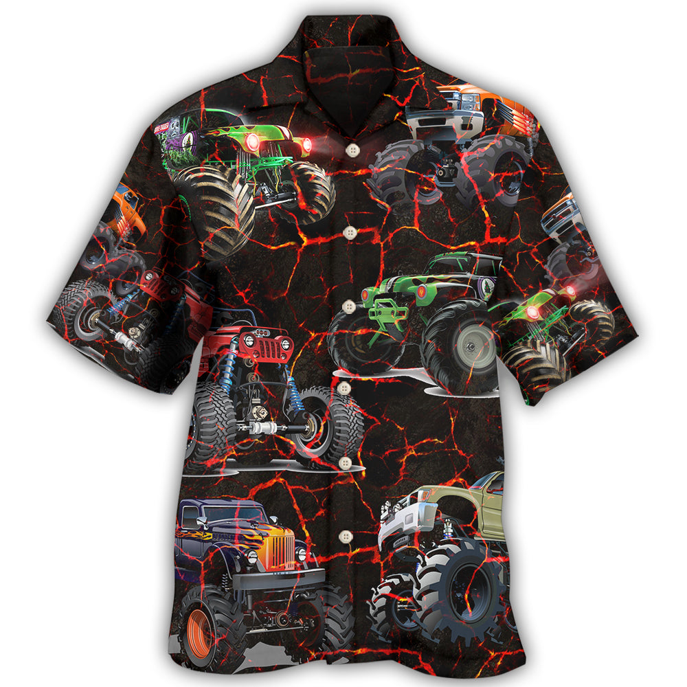 Monster Truck Lava Action Art - Hawaiian Shirt