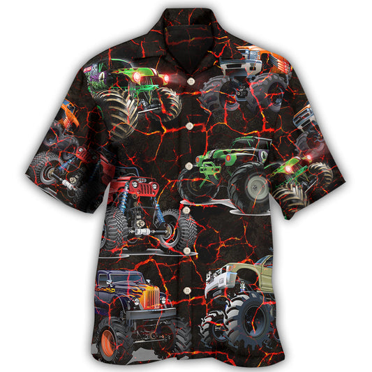 Monster Truck Lava Action Art - Hawaiian Shirt