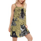 Strong Warrior Cat Vintage – Women's Summer Sleeveless V-Neck Camisole Dress