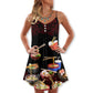 Ramen Fast Food Delicious – Women's Summer Sleeveless V-Neck Camisole Dress
