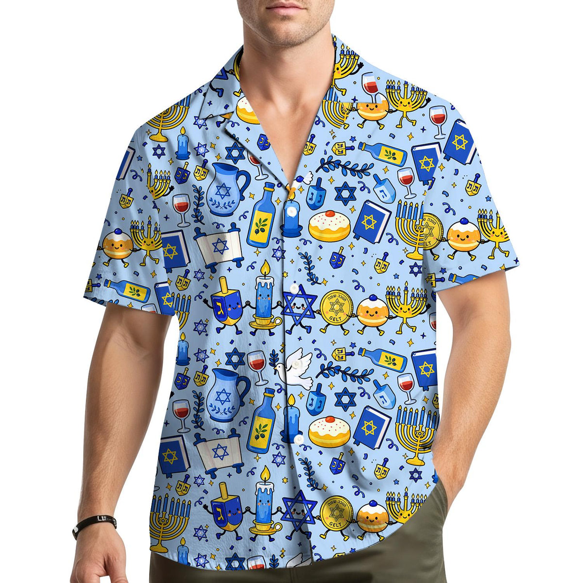 Menorah Hanukkah Dreidel Star Of David Torah – Hawaiian Shirt