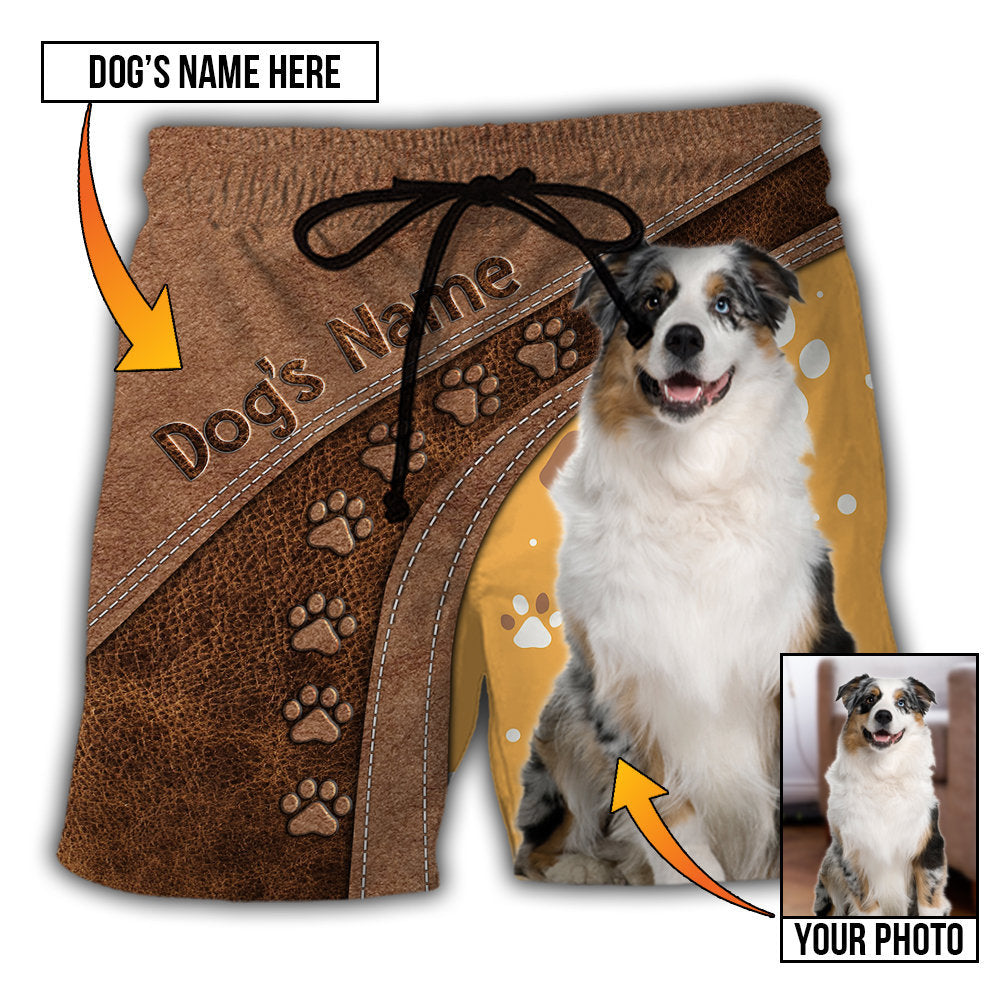 Australian Shepherd / Adults / S Dog My Lovely Dog Custom Photo Personalized - Beach Short - Owls Matrix LTD