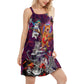 Funny Rocker Cat Style – Women's Summer Sleeveless V-Neck Camisole Dress