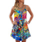 Octopus Lover Colorful Art – Women's Summer Sleeveless V-Neck Camisole Dress