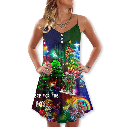 Dinosaur Lover Christmas Joy – Women's Summer Sleeveless V-Neck Camisole Dress